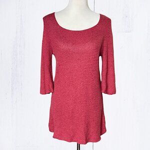J. Jill Tunic Sweater Bell Sleeve Dress Berry Size Medium